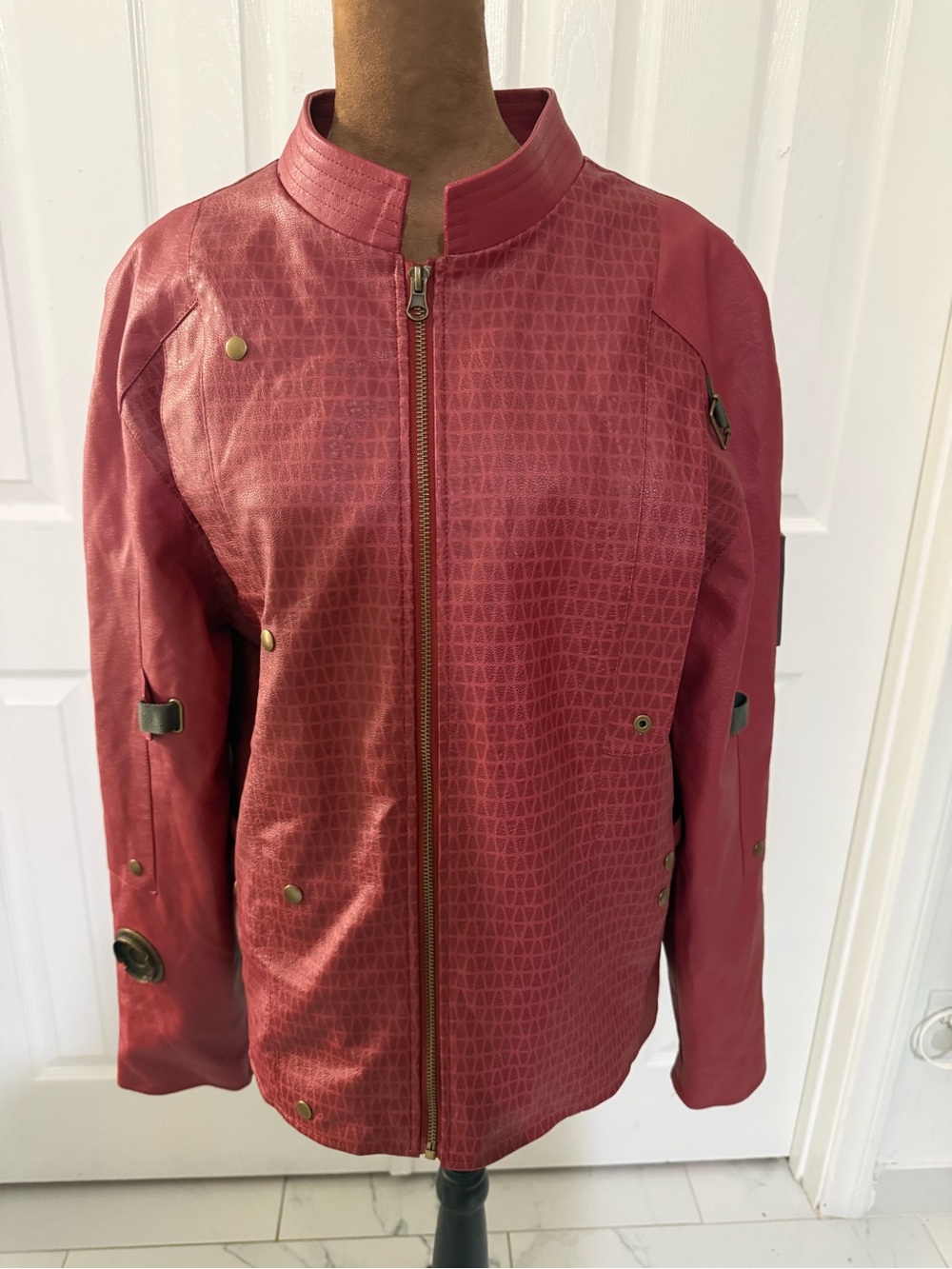 Disney vibes Marvel Women's Dark Red Bomber Jacket with Textured Front